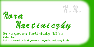 nora martiniczky business card